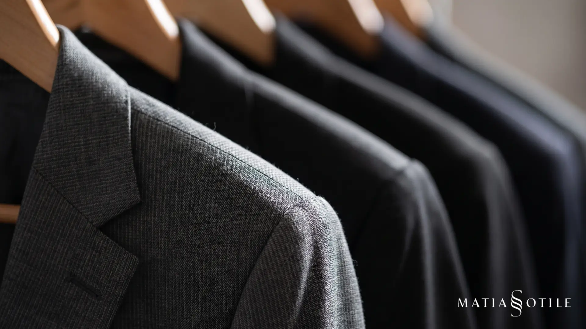 Variedad de sacos y trajes a medida confeccionados en el taller Matías Sotile Sastrería